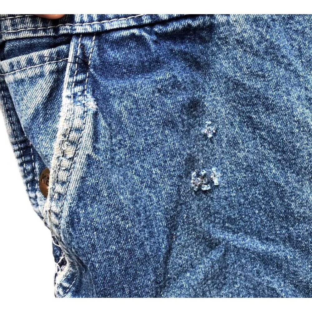 Distressed Mens Key Imperial Denim Overalls Medium Wash Size 56x32 Ranch Chore F - Picture 3 of 9